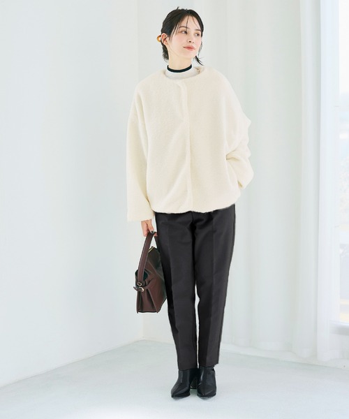 coca（coca）（コカ）の「＼新色登場／ノーカラーボアブルゾン（ブルゾン・レディース・グレー/ベージュ/ライトベージュ/ブラウン/アイボリー/ピンク/チャコール・M/L/S/XL）」の19枚目の写真