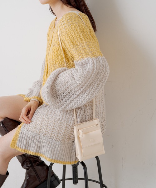 Kastane（カスタネ）の「【新色追加】ポケット付きミニショルダーBAG（ショルダーバッグ・レディース・アイボリー/ブラック/グリーン系その他/ブルー/パープル・FREE）」の6枚目の写真