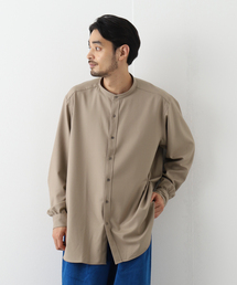 【LA BOUCLE / ラブークル】スタンドカラーシャツ MILLED W/Pe/Ry