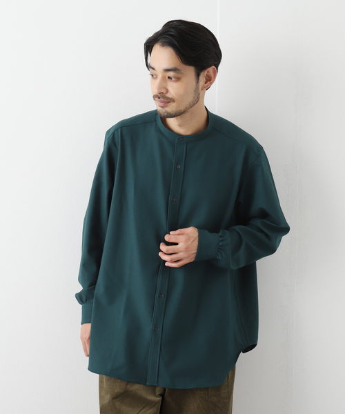 EDIFICE LA BOUCLE(エディフィスラブークル)の「【LA BOUCLE / ラブークル】スタンドカラーシャツ MILLED W/Pe/Ry(シャツ/ブラウス・メンズ・ライトイエロー/ブラック/グリーン/ベージュ系その他・1/2/3)」の3枚目の写真