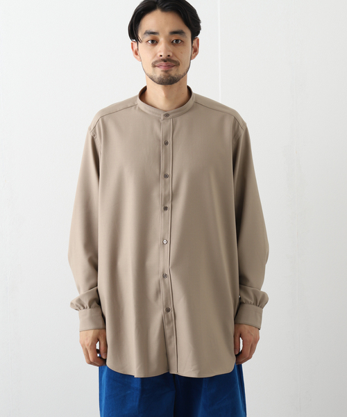 EDIFICE LA BOUCLE(エディフィスラブークル)の「【LA BOUCLE / ラブークル】スタンドカラーシャツ MILLED W/Pe/Ry(シャツ/ブラウス・メンズ・ライトイエロー/ブラック/グリーン/ベージュ系その他・1/2/3)」の6枚目の写真