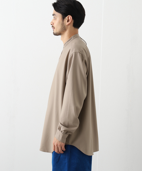 EDIFICE LA BOUCLE(エディフィスラブークル)の「【LA BOUCLE / ラブークル】スタンドカラーシャツ MILLED W/Pe/Ry(シャツ/ブラウス・メンズ・ライトイエロー/ブラック/グリーン/ベージュ系その他・1/2/3)」の7枚目の写真