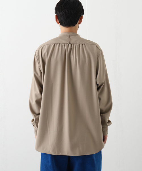 EDIFICE LA BOUCLE(エディフィスラブークル)の「【LA BOUCLE / ラブークル】スタンドカラーシャツ MILLED W/Pe/Ry(シャツ/ブラウス・メンズ・ライトイエロー/ブラック/グリーン/ベージュ系その他・1/2/3)」の8枚目の写真