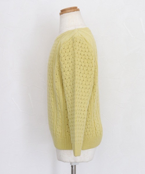 lulpini（ルルピー二）の「[lulpini] クルーネックケーブルニット（ニット/セーター・キッズ・アイボリー/イエロー・S/M/L）」の12枚目の写真