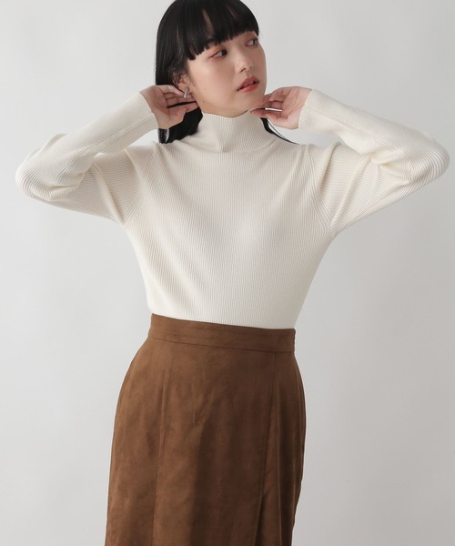 LOWRYS FARM(ローリーズファーム)の「12Gカラーリブタートル 294873(ニット/セーター・レディース・ホワイト/ブラウン/レッド/グリーン/ブラック・FREE)」の8枚目の写真