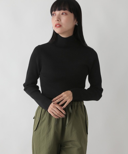 LOWRYS FARM(ローリーズファーム)の「12Gカラーリブタートル 294873(ニット/セーター・レディース・ホワイト/ブラウン/レッド/グリーン/ブラック・FREE)」の10枚目の写真