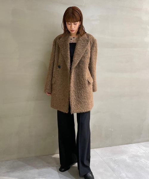 LE CIEL BLEU(ルシェルブルー)の「スリーアルパカシャギーテーラードジャケット / Suri Alpaca Shaggy Tailored Jacket(その他アウター・レディース・グレー/ブラウン・36)」の2枚目の写真