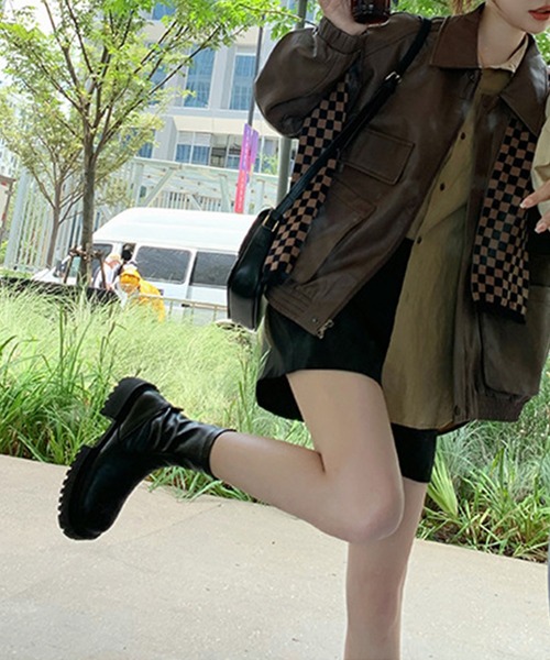 aimoha(アイモハ)の「厚底ソールストレッチショートブーツ(ブーツ・レディース・ブラック/ホワイト/ベージュ・23.5cm/23.0cm/22.5cm/24.0cm/24.5cm/25.0cm)」の17枚目の写真