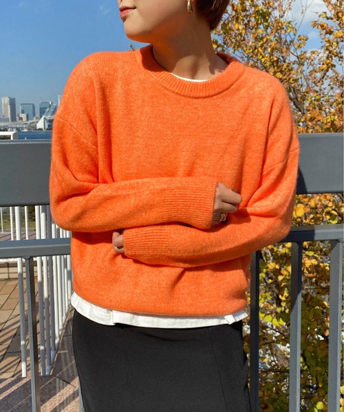 Ambre Ciel(アンブルシエル)の「もちもちシャーベットニット/【WEB/EC限定商品】(ニット/セーター・レディース・オレンジ/ピンク・FREE)」の5枚目の写真