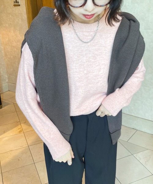 Ambre Ciel(アンブルシエル)の「もちもちシャーベットニット/【WEB/EC限定商品】(ニット/セーター・レディース・オレンジ/ピンク・FREE)」の4枚目の写真