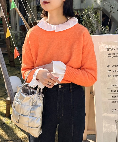 Ambre Ciel(アンブルシエル)の「もちもちシャーベットニット/【WEB/EC限定商品】(ニット/セーター・レディース・オレンジ/ピンク・FREE)」の11枚目の写真