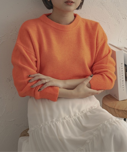 Ambre Ciel(アンブルシエル)の「もちもちシャーベットニット/【WEB/EC限定商品】(ニット/セーター・レディース・オレンジ/ピンク・FREE)」の16枚目の写真