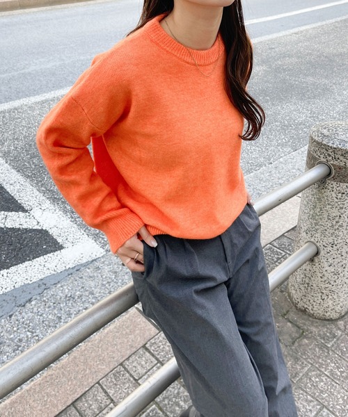 Ambre Ciel(アンブルシエル)の「もちもちシャーベットニット/【WEB/EC限定商品】(ニット/セーター・レディース・オレンジ/ピンク・FREE)」の17枚目の写真