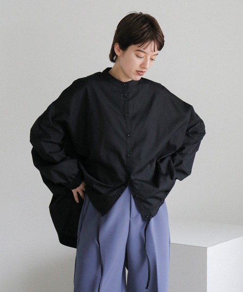 バンドカラーギャザーオーバーシャツ（シャツ/ブラウス）｜select MOCA