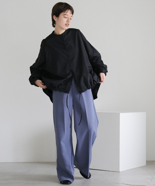 極美品✨セオリーリュクス バンドカラーブラウス シャツ　ギャザー 黒　38 Theory luxe 23ss ギャザーブラウス 050ブラック - メルカリ