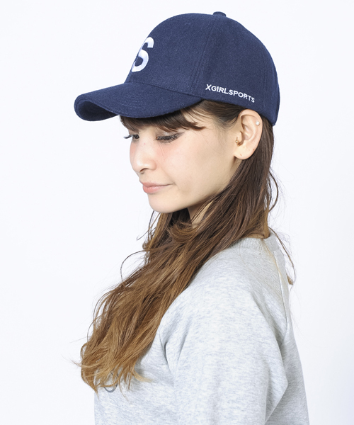 X-girl（エックスガール）の「■X-girl Sports■BASEBALL CAP（キャップ・レディース・アッシュ/ネイビー・ONE SIZE）」の3枚目の写真