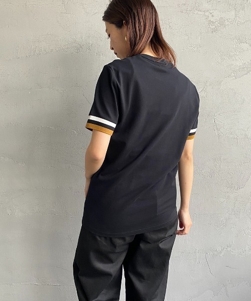 FRED PERRY 別注 ランダムリブ ワンポイント刺繍Tシャツ FRED PERRY/フレッドペリー] ボールドティップライン ワン