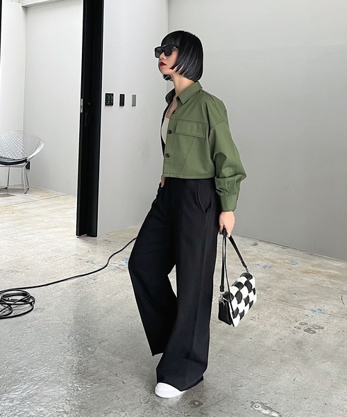 PAGEBOY(ページボーイ)の「ステッチワークショートジャケシャツ(シャツ/ブラウス・レディース・オフホワイト/ブラック/カーキ・FREE)」の17枚目の写真