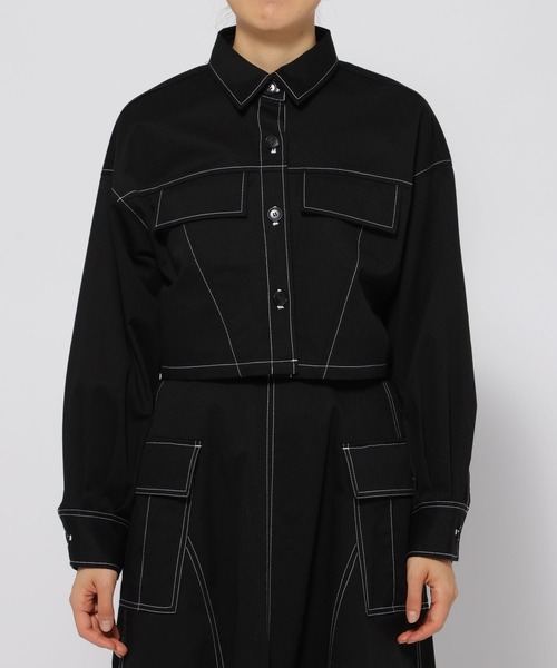 PAGEBOY(ページボーイ)の「ステッチワークショートジャケシャツ(シャツ/ブラウス・レディース・オフホワイト/ブラック/カーキ・FREE)」の18枚目の写真