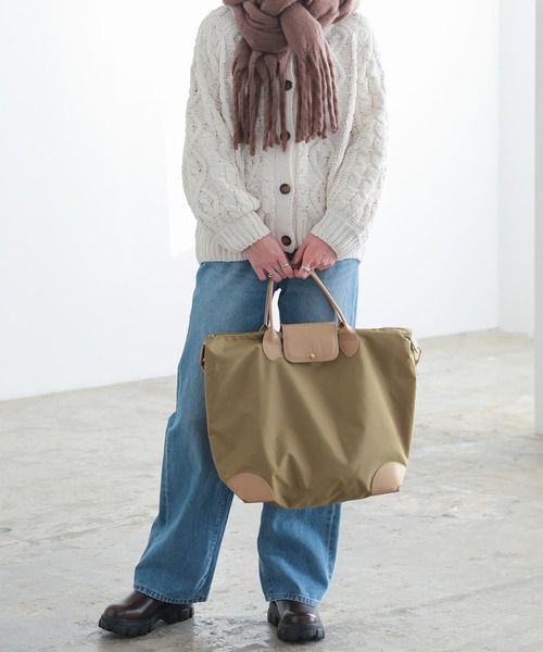 KOBE LETTUCE(コウベレタス)の「撥水加工&折り畳めるのが嬉しい!配色ビッグショルダートラベルボストンバッグ(ボストンバッグ・レディース・ブラウン/ベージュ/ブラック・FREE)」の14枚目の写真