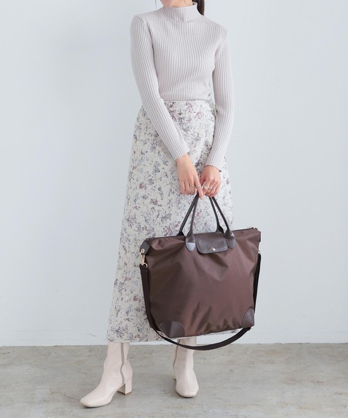 KOBE LETTUCE(コウベレタス)の「撥水加工&折り畳めるのが嬉しい!配色ビッグショルダートラベルボストンバッグ(ボストンバッグ・レディース・ブラウン/ベージュ/ブラック・FREE)」の17枚目の写真