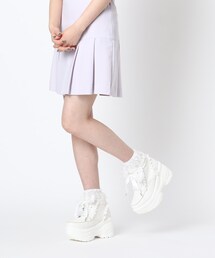 十字架(クロス）付フリル厚底スニーカー