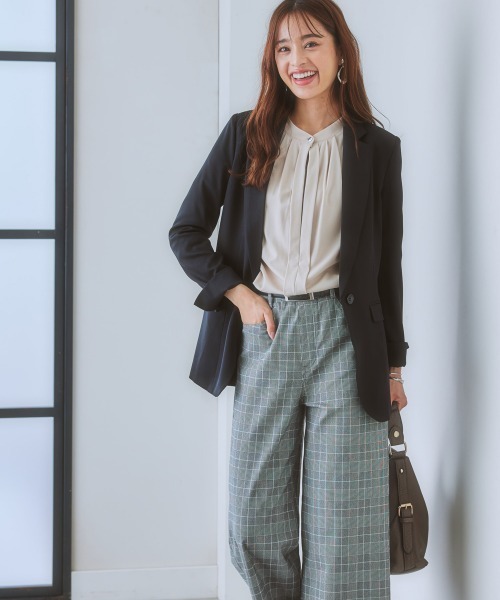 7days Life Styling（セブンデイズライフスタイリング）の「ブラウス見えシルケットポンチタックボタンカットソートップス（Tシャツ/カットソー・レディース・グレイッシュベージュ/オフホワイト/ブルーグリーン・S/L/M/LL）」の13枚目の写真