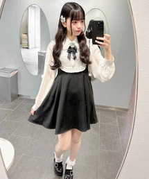 パールトリムヨーク切り替えワンピース