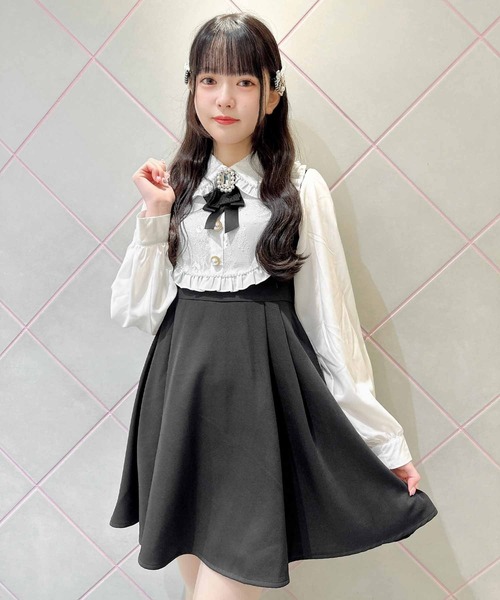 ROJITA（ロジータ）の「パールトリムヨーク切り替えワンピース（ワンピース・レディース・ホワイト/ブラック/グレー・FREE）」の19枚目の写真