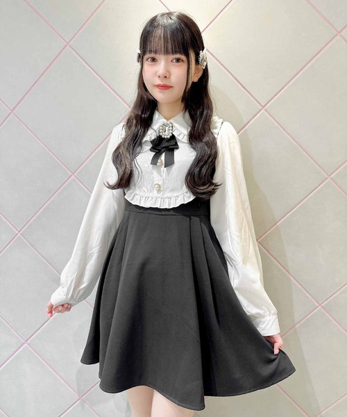 ROJITA（ロジータ）の「パールトリムヨーク切り替えワンピース（ワンピース・レディース・ホワイト/ブラック/グレー・FREE）」の20枚目の写真
