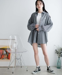 WEGO | WEGO/【セットアップ対応】ロゴ刺繍ポコポコチェックボリュームスリーブシャツ(シャツ/ブラウス)