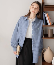 WEGO | WEGO/【セットアップ対応】ロゴ刺繍ポコポコチェックボリュームスリーブシャツ(シャツ/ブラウス)