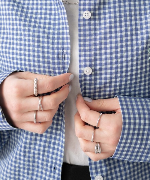 WEGO(ウィゴー)の「WEGO/【セットアップ対応】ロゴ刺繍ポコポコチェックボリュームスリーブシャツ(シャツ/ブラウス・レディース・ブルー系その他2/ブラック系その他2・FREE)」の11枚目の写真