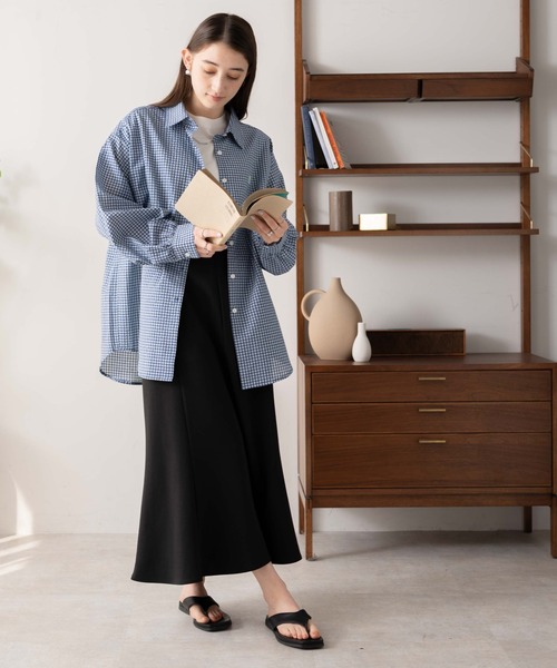 WEGO(ウィゴー)の「WEGO/【セットアップ対応】ロゴ刺繍ポコポコチェックボリュームスリーブシャツ(シャツ/ブラウス・レディース・ブルー系その他2/ブラック系その他2・FREE)」の21枚目の写真