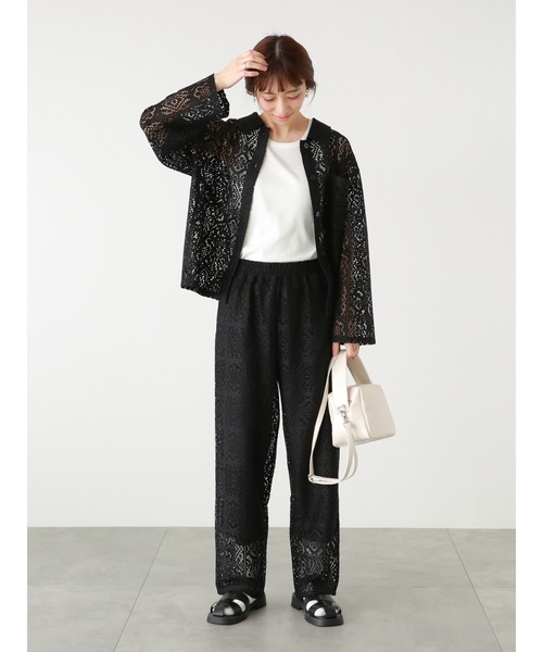 Lugnoncure（ルノンキュール）の「スクエアレースパンツ(セットアップ可)（その他パンツ・レディース・オフホワイト/ブラック・ﾌﾘ-）」の4枚目の写真