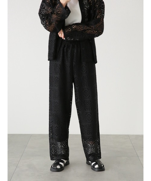 Lugnoncure（ルノンキュール）の「スクエアレースパンツ(セットアップ可)（その他パンツ・レディース・オフホワイト/ブラック・ﾌﾘ-）」の3枚目の写真