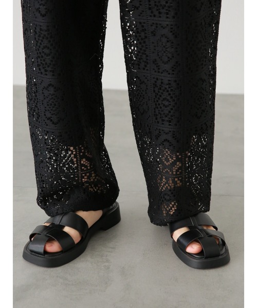 Lugnoncure（ルノンキュール）の「スクエアレースパンツ(セットアップ可)（その他パンツ・レディース・オフホワイト/ブラック・ﾌﾘ-）」の13枚目の写真