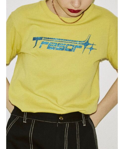 jouetie（ジュエティ）の「アイコンロゴフィットTシャツ（Tシャツ/カットソー・レディース・ブラック/オフホワイト/イエロー・MEDIUM）」の4枚目の写真