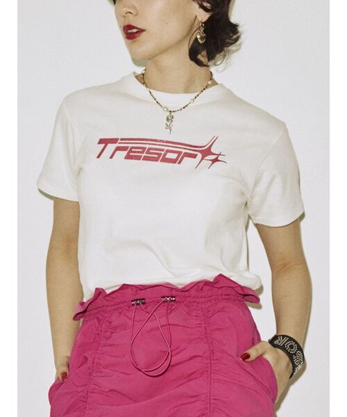 jouetie（ジュエティ）の「アイコンロゴフィットTシャツ（Tシャツ/カットソー・レディース・ブラック/オフホワイト/イエロー・MEDIUM）」の5枚目の写真