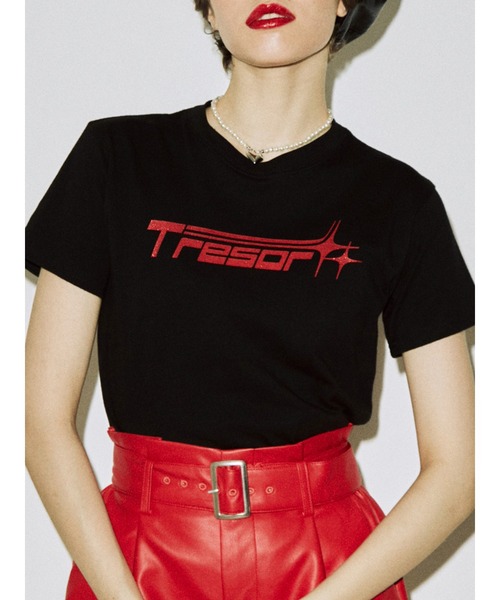 jouetie（ジュエティ）の「アイコンロゴフィットTシャツ（Tシャツ/カットソー・レディース・ブラック/オフホワイト/イエロー・MEDIUM）」の2枚目の写真