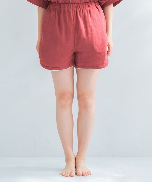 URBAN RESEARCH（アーバンリサーチ）の「URBAN RESEARCH×UCHINO　ソフトタッチガーゼパジャマショートパンツ W（ルームウェア/パジャマ・レディース・レッド/カーキ・SMALL/MEDIUM）」の15枚目の写真