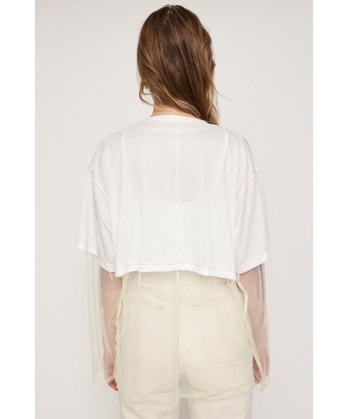 SLY(スライ)の「SHEER BIG T SET シアー ビッグT セットオーバーサイズ セットアップ レイヤード ビッグサイズ シアートップス(Tシャツ/カットソー・レディース・ブラック/ホワイト/グリーン・FREE)」の8枚目の写真