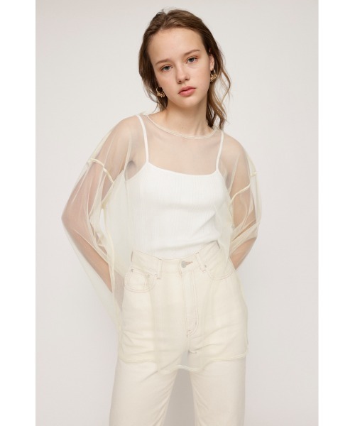SLY(スライ)の「SHEER BIG T SET シアー ビッグT セットオーバーサイズ セットアップ レイヤード ビッグサイズ シアートップス(Tシャツ/カットソー・レディース・ブラック/ホワイト/グリーン・FREE)」の10枚目の写真