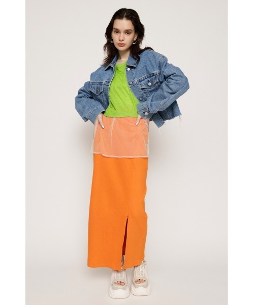 SLY(スライ)の「SHEER BIG T SET シアー ビッグT セットオーバーサイズ セットアップ レイヤード ビッグサイズ シアートップス(Tシャツ/カットソー・レディース・ブラック/ホワイト/グリーン・FREE)」の19枚目の写真