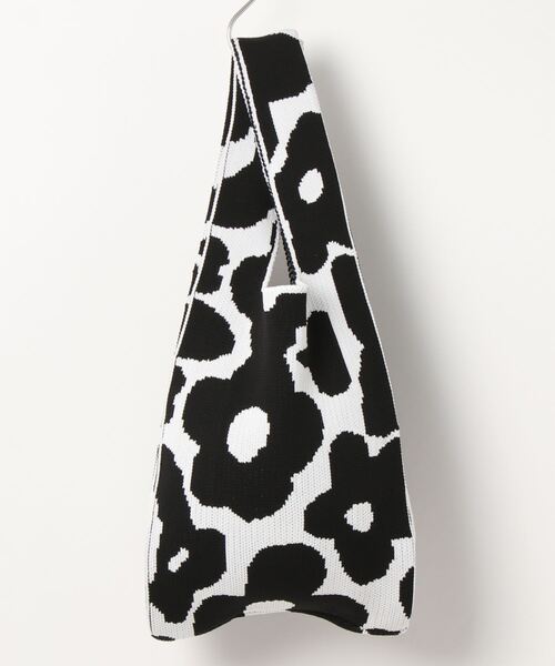 Fun & Daily(ファンアンドデイリー)の「F&D : フラワーニットバッグ(ハンドバッグ・レディース・ブラック/ブルー/グリーン・FREE)」の4枚目の写真