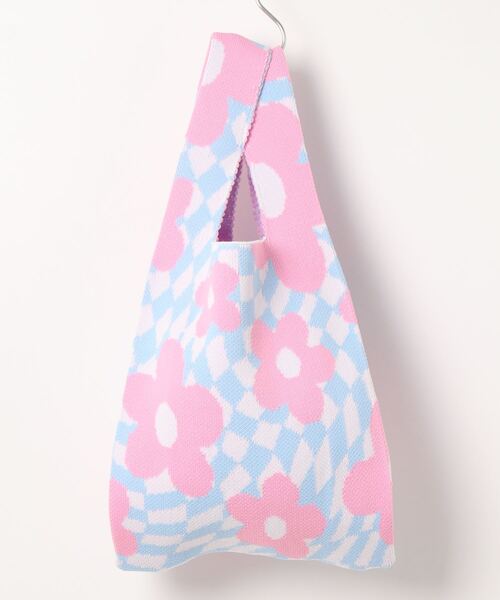 Fun & Daily(ファンアンドデイリー)の「F&D : フラワーニットバッグ(ハンドバッグ・レディース・ブラック/ブルー/グリーン・FREE)」の6枚目の写真