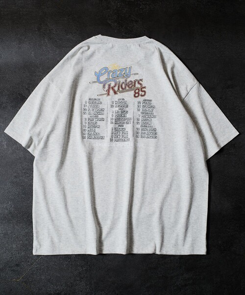 FREAK'S STORE（フリークスストア）の「【限定展開】Crazy Riders 85's USA Tour ビッグシルエット プリントTシャツ/バックプリント（Tシャツ/カットソー・メンズ・ホワイト/アッシュグレー/スミクロ・SMALL/MEDIUM/LARGE）」の5枚目の写真