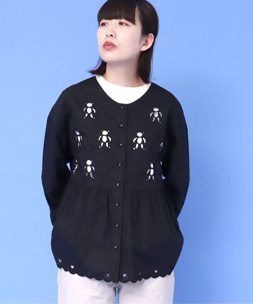didizizi（ディディジジ）の「BEARカットワーク　ブラウス（シャツ/ブラウス・レディース・ホワイト/その他/ブラック・FREE）」の19枚目の写真