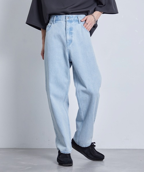 JUNRED(ジュンレッド)の「ハイウエストリラックスデニムパンツ(デニムパンツ・メンズ・ネイビー/サックスブルー/ライトグレー/ブラック・S/M/L)」の4枚目の写真