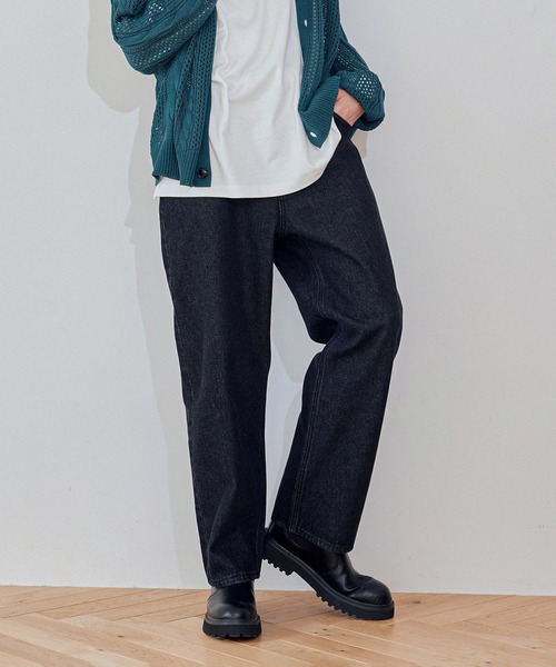 JUNRED(ジュンレッド)の「ハイウエストリラックスデニムパンツ(デニムパンツ・メンズ・ネイビー/サックスブルー/ライトグレー/ブラック・S/M/L)」の8枚目の写真